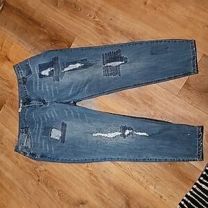 Indigo thread co distressed patchwork jeans boutique vibe 18w